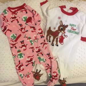 2 piece baby girl Christmas onesies